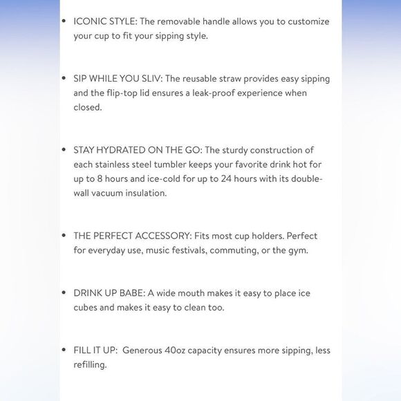 Paris Hilton White Iridescent Stainless Steel Tumbler - Picture 4 of 7